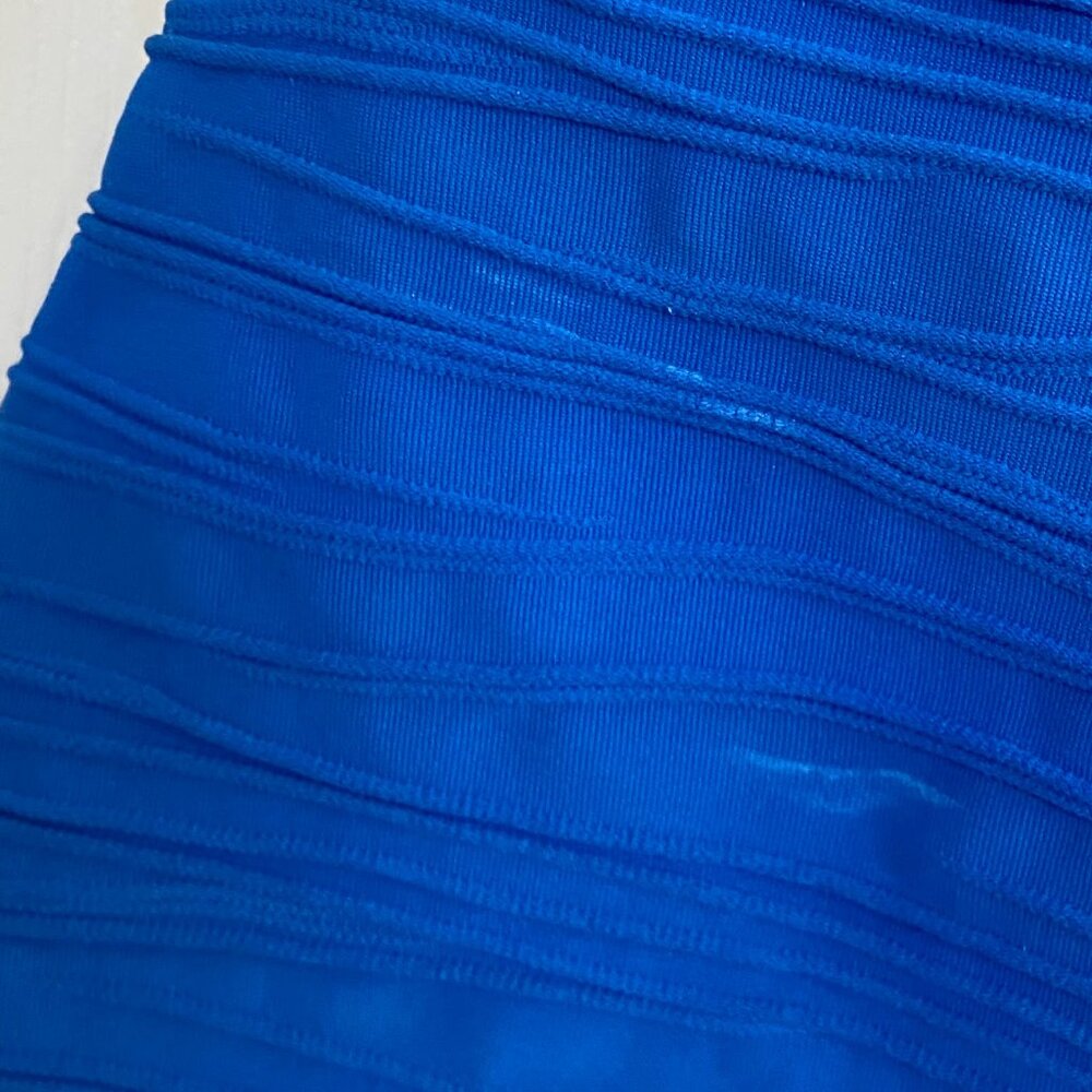 Lands' End Women's Ruched Tummy Control Mini Swim Skirt Royal Blue (10) - Picture 4 of 6